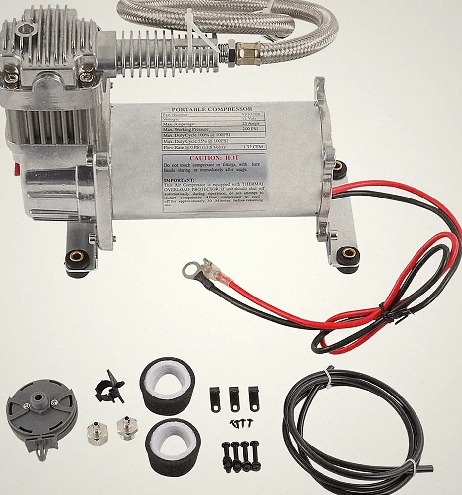 12V 444C 200 PSI Chrome Air Compressor for Cars & Motorcycles