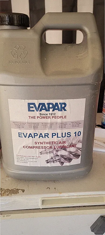 2.5 Gallon Evapar Plus 10 Synthetic Air Compressor Lubricant