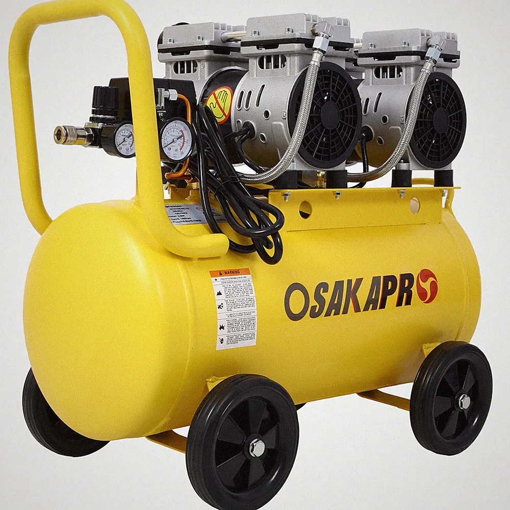 2.5 HP Silent Air Compressor 13 Gallon Electric Shop 70 dBA Noise Level Yellow