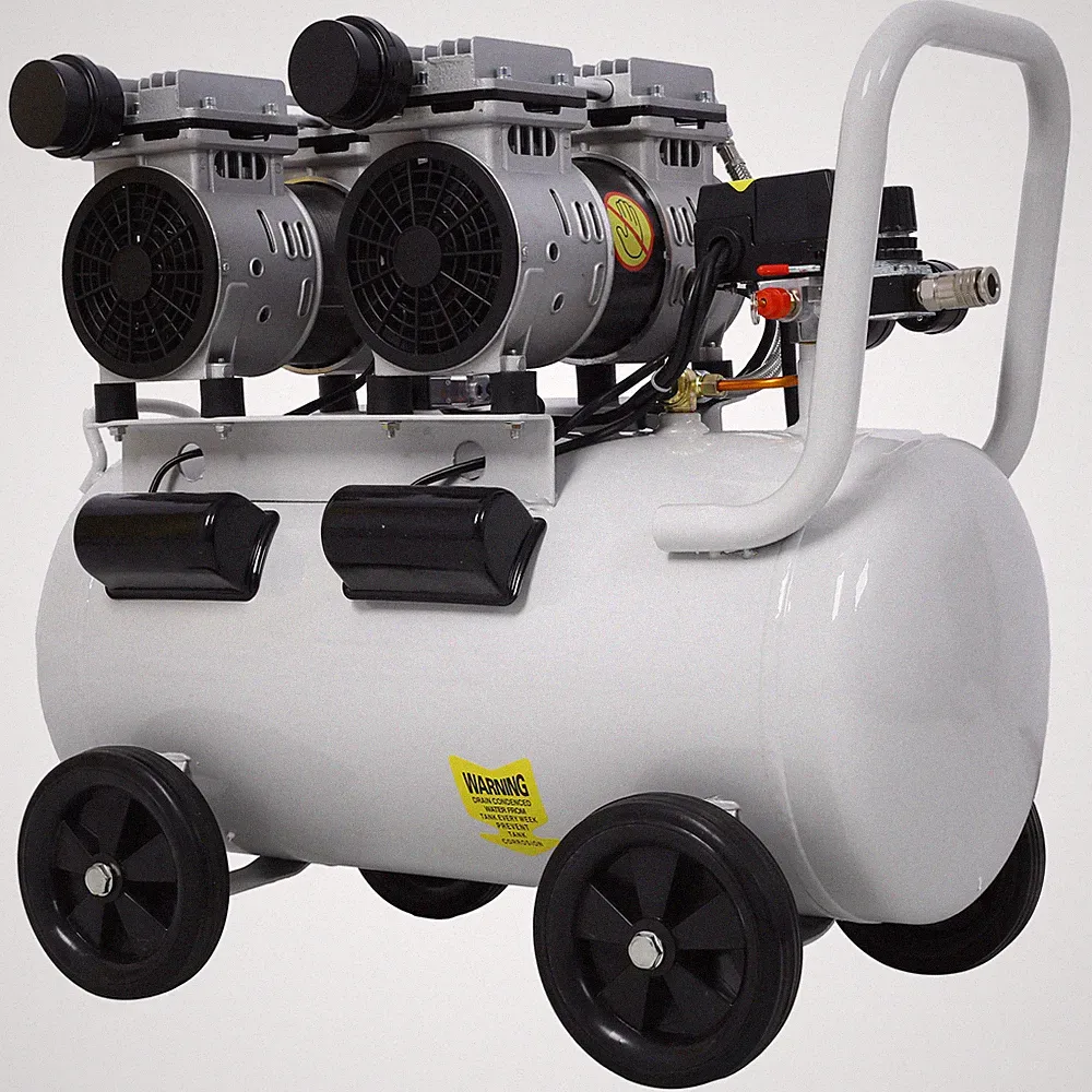 2.5 HP Silent Air Compressor 13 Gallon with Automatic Drain Valve Light Gray New