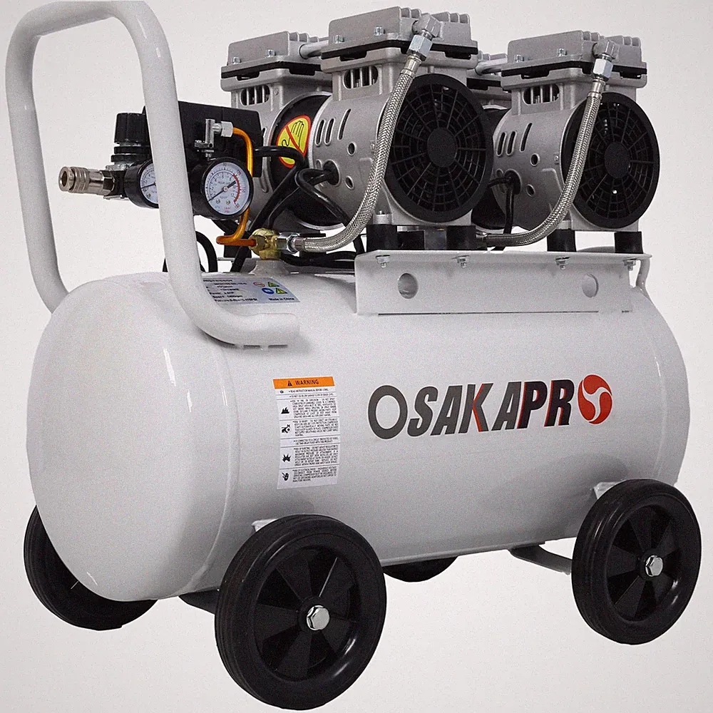 2.5 HP Ultra Quiet Air Compressor 13 Gallon Portable with Automatic Drain Valve