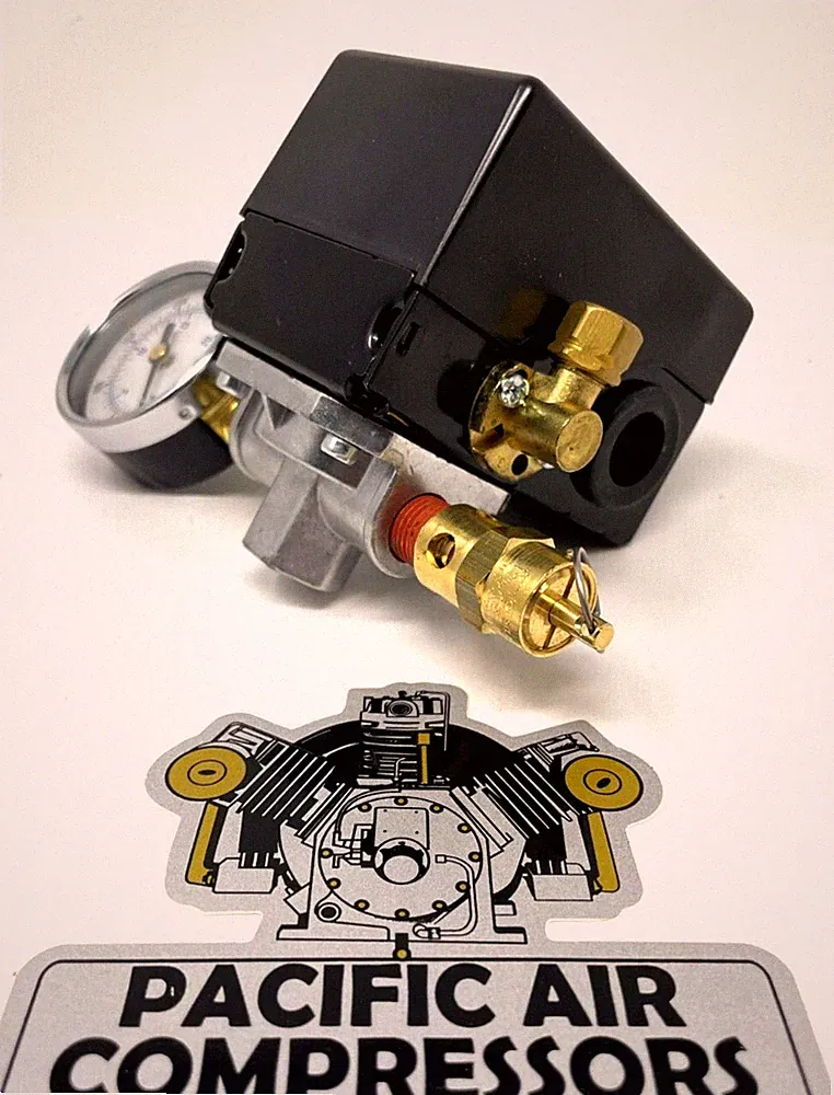 2 STAGE AIR COMPRESSOR PRESSURE SWITCH KIT 175 PSI OFF SAFETY VALVE / GAUGE