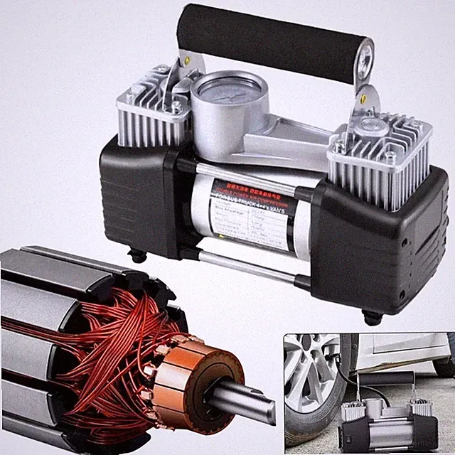 Dual Cylinder 1 Portable Air Compressor- Ideal for Car Tires,Outdoor Emergencies