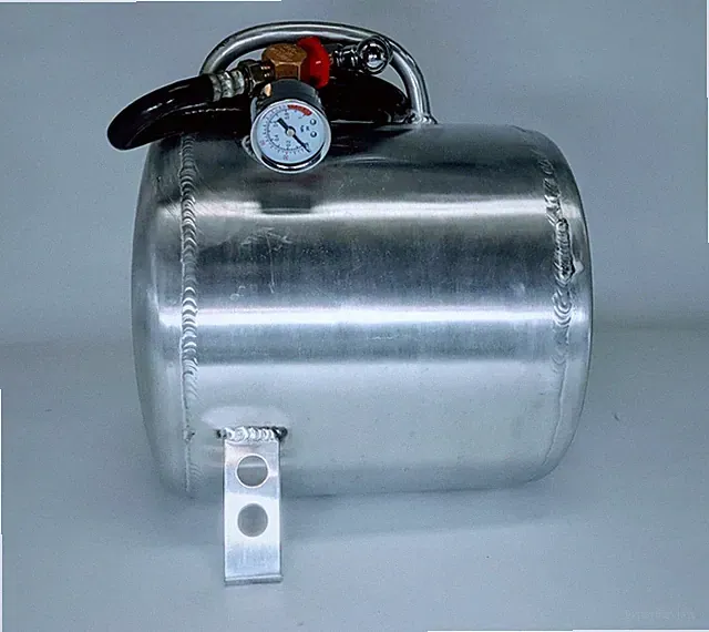 Granatelli Portable 2.5 gal Aluminum Auxiliary Air Tank with Gauge/Hose 900103