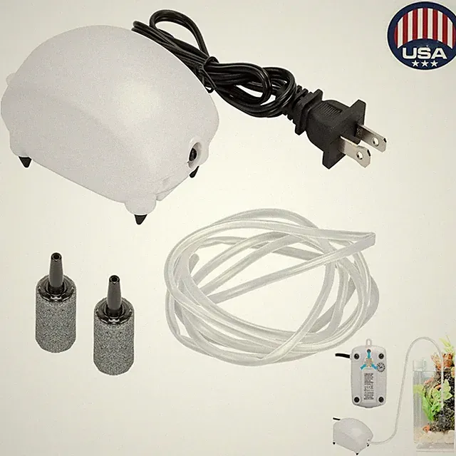 Waterproof Aquarium Air Pump Output Aquarium Bubble 2.5w Ultra Quiet Air Pump US